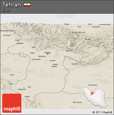 Shaded Relief 3D Map of Tehran