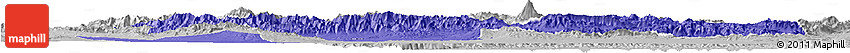 Political Horizon Map of Tehran, lighten, desaturated