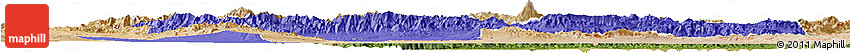 Political Horizon Map of Tehran, satellite outside