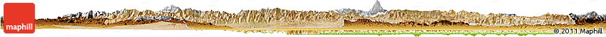 Satellite Horizon Map of Tehran, physical outside