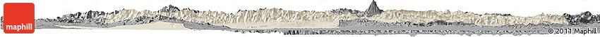 Shaded Relief Horizon Map of Tehran, darken, desaturated