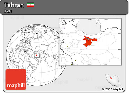 Blank Location Map of Tehran