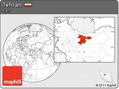 Blank Location Map of Tehran