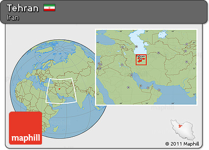 Savanna Style Location Map of Tehran, within the entire country