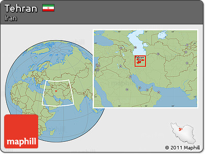 Savanna Style Location Map of Tehran, within the entire country
