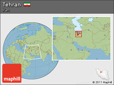 Savanna Style Location Map of Tehran, within the entire country