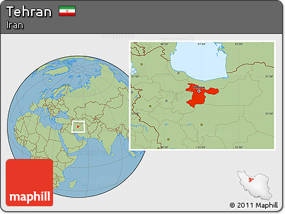 Savanna Style Location Map of Tehran