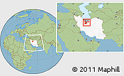 Savanna Style Location Map of Tehran, highlighted country, within the entire country
