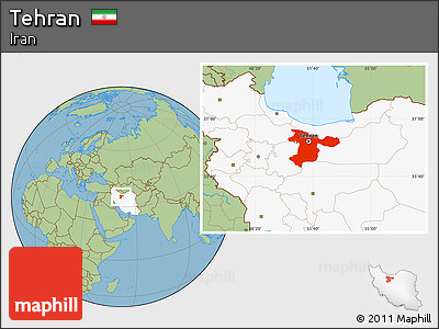 Savanna Style Location Map of Tehran, highlighted country
