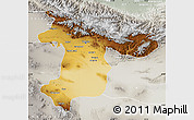 Physical Map of Tehran, lighten, semi-desaturated