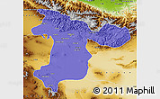 Political Map of Tehran, physical outside