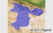Political Map of Tehran, satellite outside