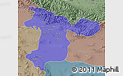 Political Map of Tehran, semi-desaturated