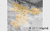 Satellite Map of Tehran, desaturated