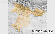 Satellite Map of Tehran, lighten, desaturated
