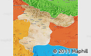 Satellite Map of Tehran, political outside