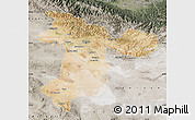 Satellite Map of Tehran, semi-desaturated