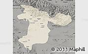 Shaded Relief Map of Tehran, darken, semi-desaturated