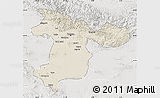 Shaded Relief Map of Tehran, lighten, semi-desaturated
