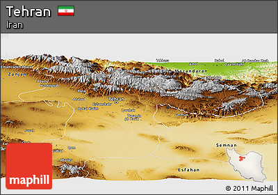 Physical Panoramic Map of Tehran