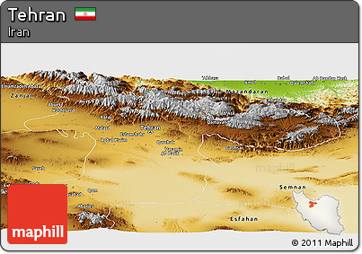 Physical Panoramic Map of Tehran
