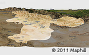Satellite Panoramic Map of Tehran, darken
