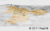 Satellite Panoramic Map of Tehran, lighten, desaturated