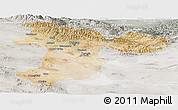 Satellite Panoramic Map of Tehran, lighten, semi-desaturated