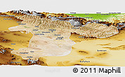 Satellite Panoramic Map of Tehran, physical outside