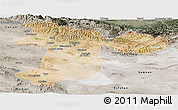 Satellite Panoramic Map of Tehran, semi-desaturated