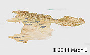 Satellite Panoramic Map of Tehran, single color outside