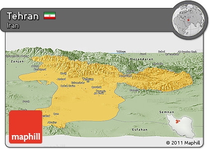 Savanna Style Panoramic Map of Tehran