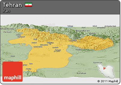 Savanna Style Panoramic Map of Tehran