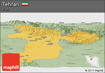 Savanna Style Panoramic Map of Tehran