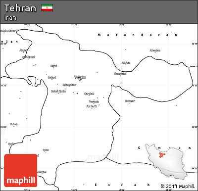 Blank Simple Map of Tehran