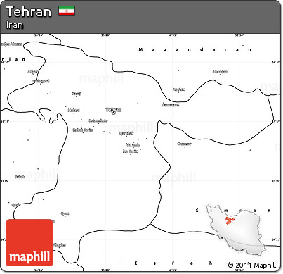 Blank Simple Map of Tehran