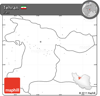Blank Simple Map of Tehran, no labels