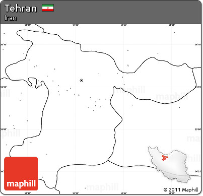 Blank Simple Map of Tehran, no labels