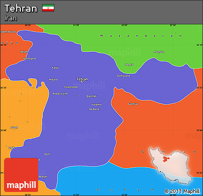 Political Simple Map of Tehran