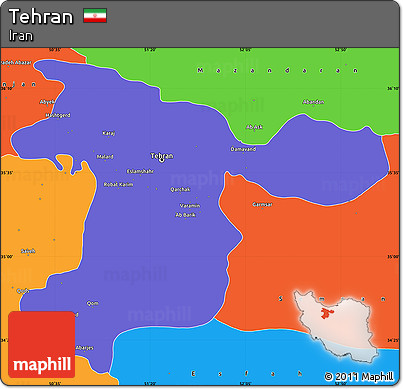 Political Simple Map of Tehran