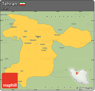 Savanna Style Simple Map of Tehran