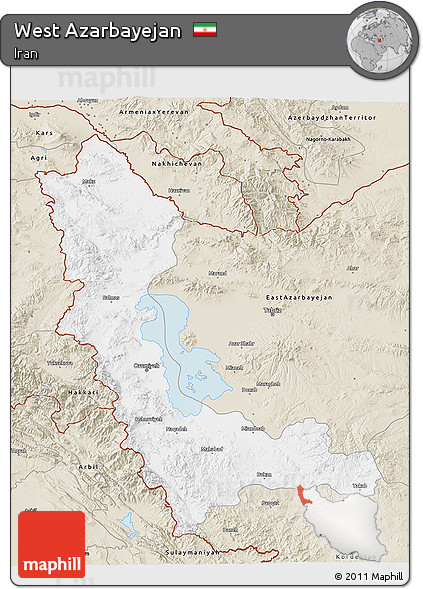 Classic Style 3D Map of West Azarbayejan