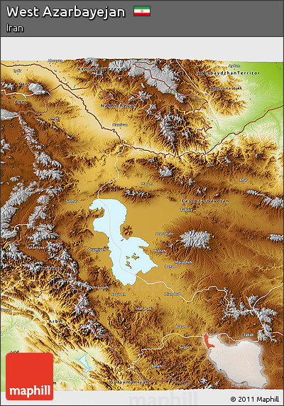 Physical 3D Map of West Azarbayejan