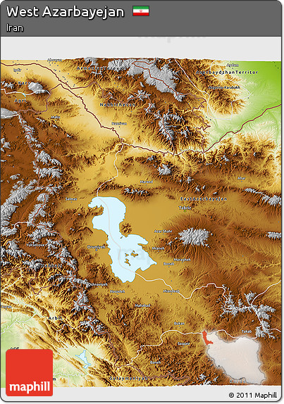 Physical 3D Map of West Azarbayejan