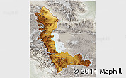 Physical 3D Map of West Azarbayejan, lighten, semi-desaturated