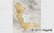 Satellite 3D Map of West Azarbayejan, lighten, semi-desaturated