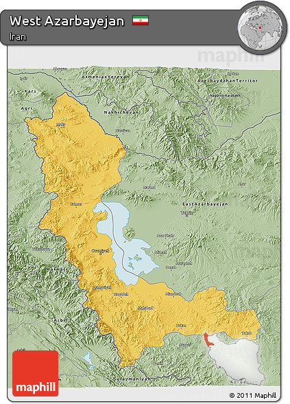 Savanna Style 3D Map of West Azarbayejan