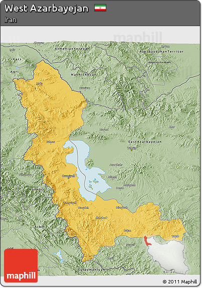 Savanna Style 3D Map of West Azarbayejan