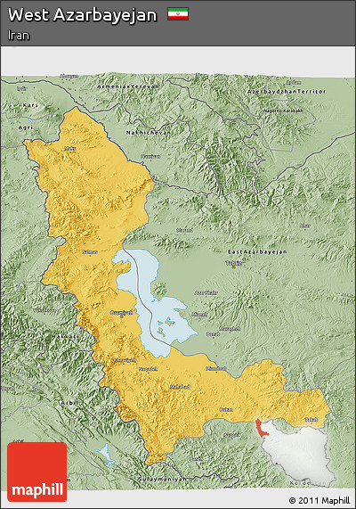 Savanna Style 3D Map of West Azarbayejan