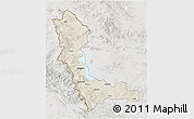 Shaded Relief 3D Map of West Azarbayejan, lighten, semi-desaturated